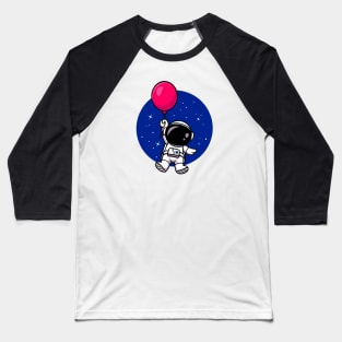 Cute Astronaut Red Balloon In Space Baseball T-Shirt